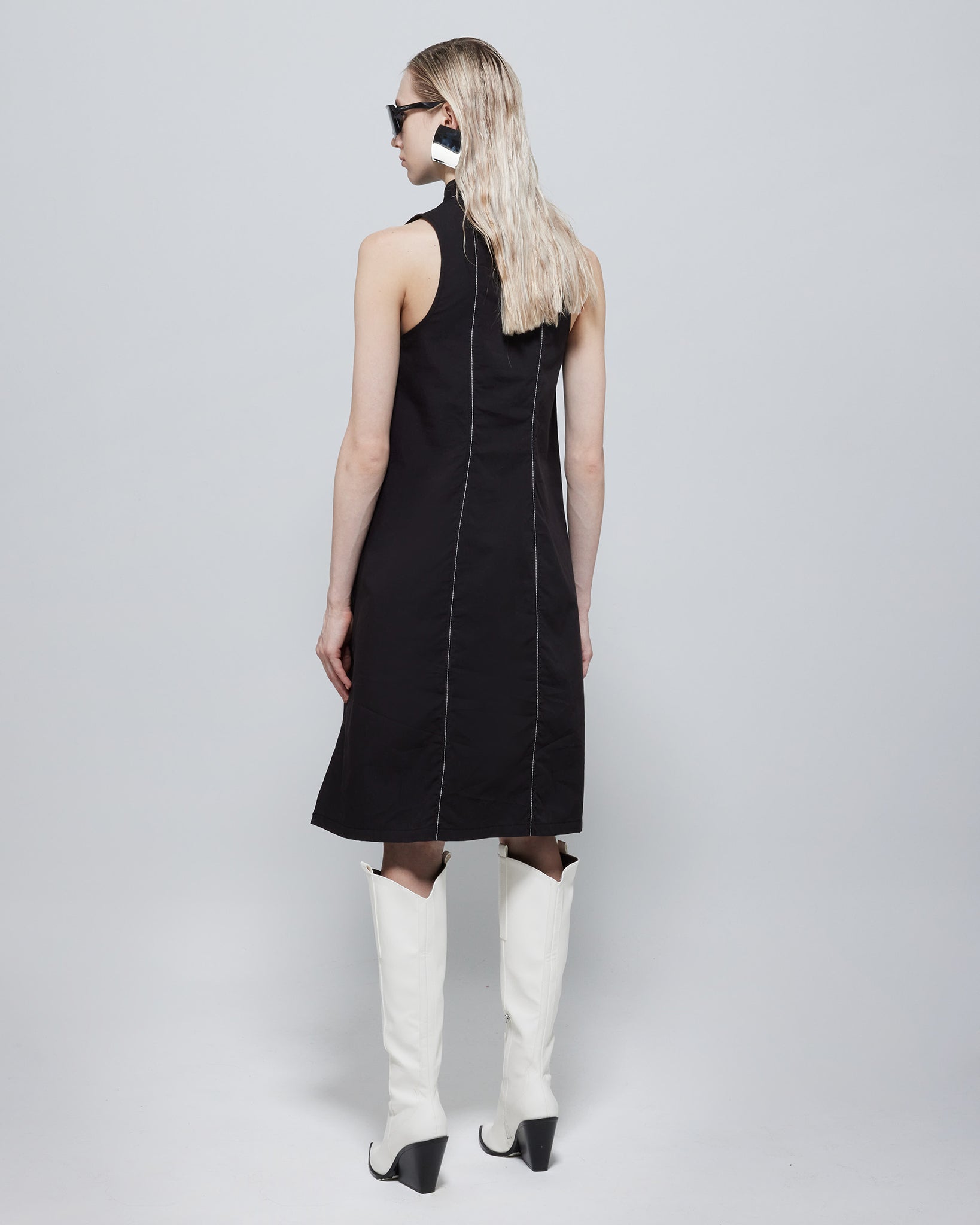 Amelie Sleeveless Zipped TENCEL™ Dress Black