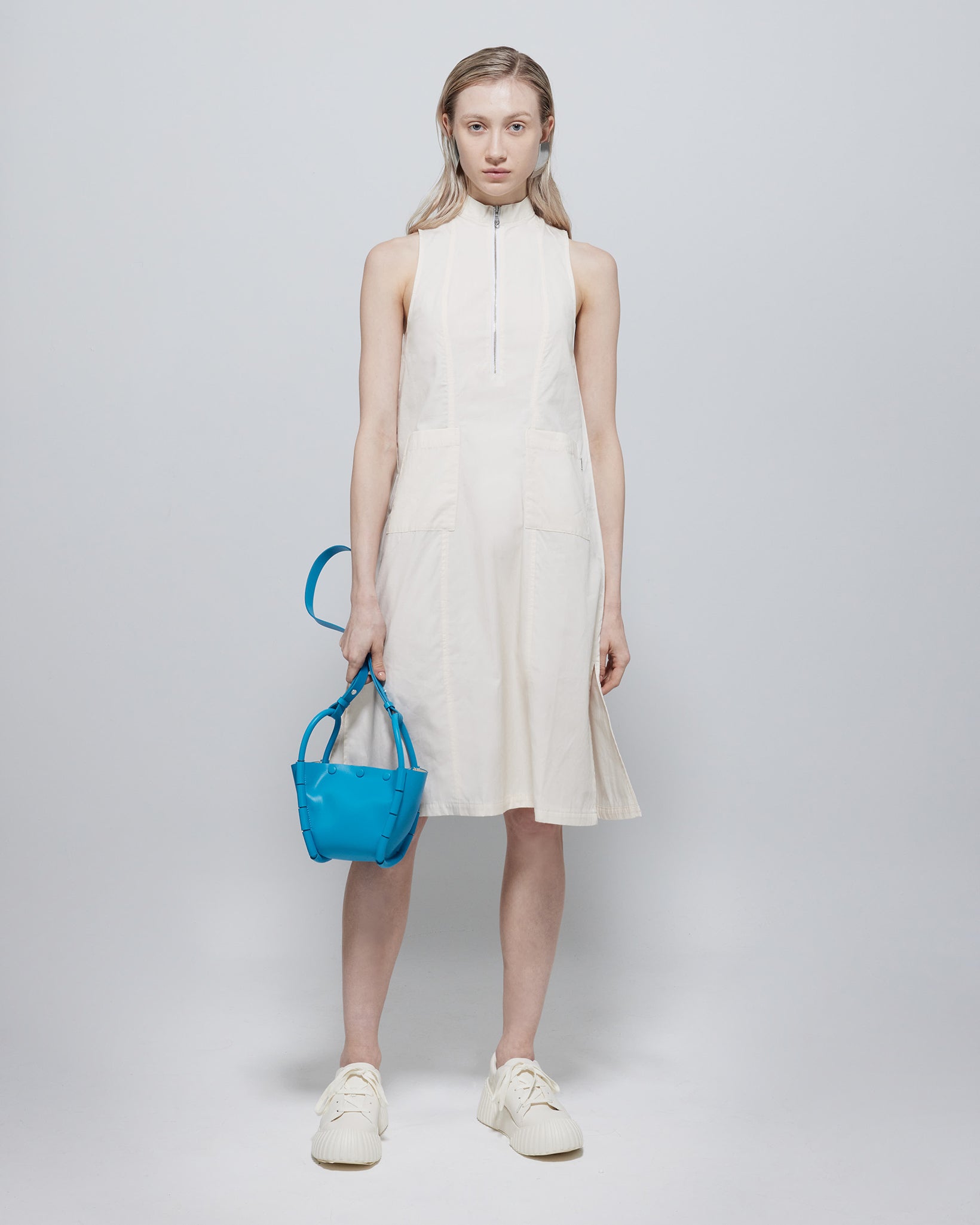 Amelie Sleeveless Zipped TENCEL™ Dress Cream