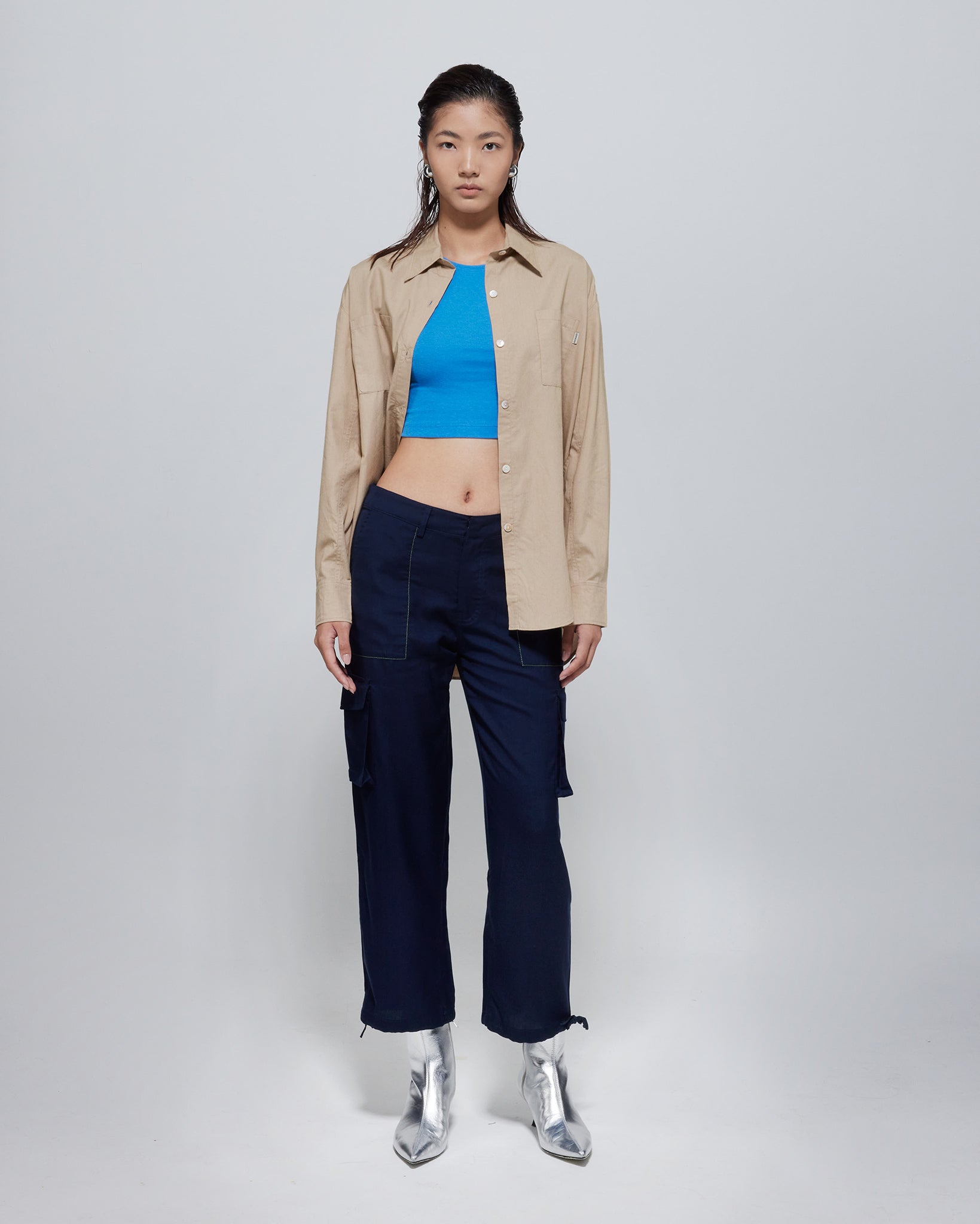 Ari Low Waist TENCEL™ Cargo Pants Navy