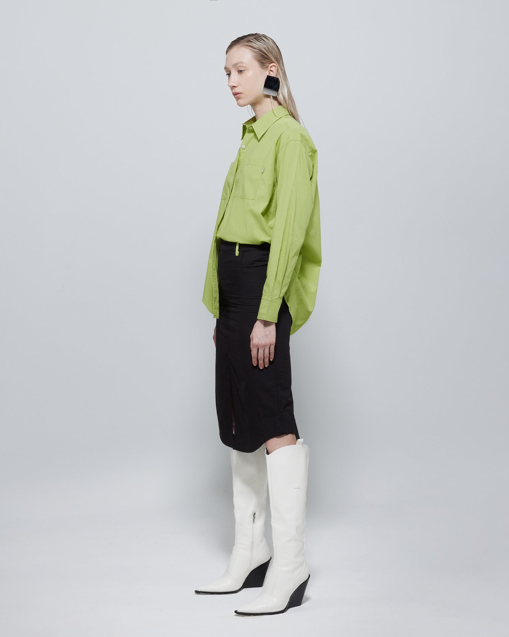 Laura Oversized TENCEL™ Poplin Shirt Green