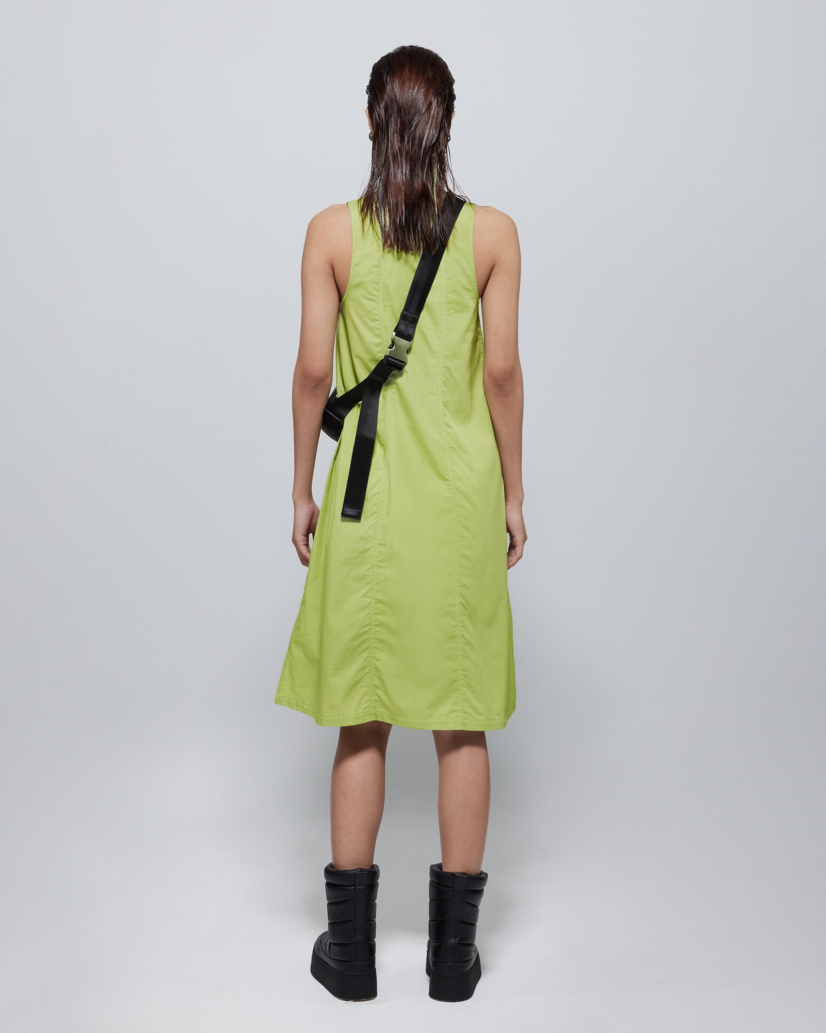 Amelie Sleeveless Zipped TENCEL™ Dress Green
