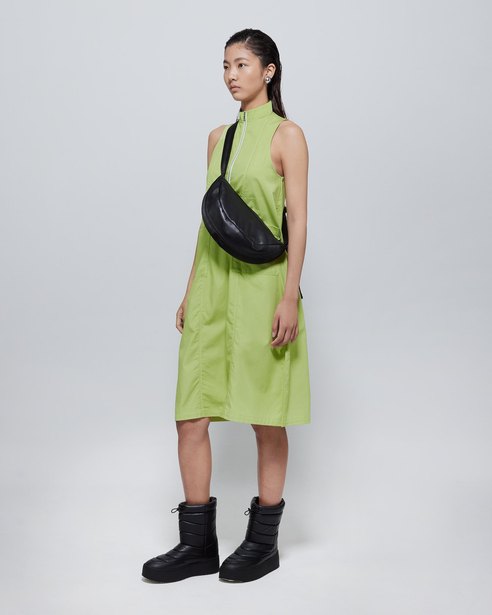 Amelie Sleeveless Zipped TENCEL™ Dress Green