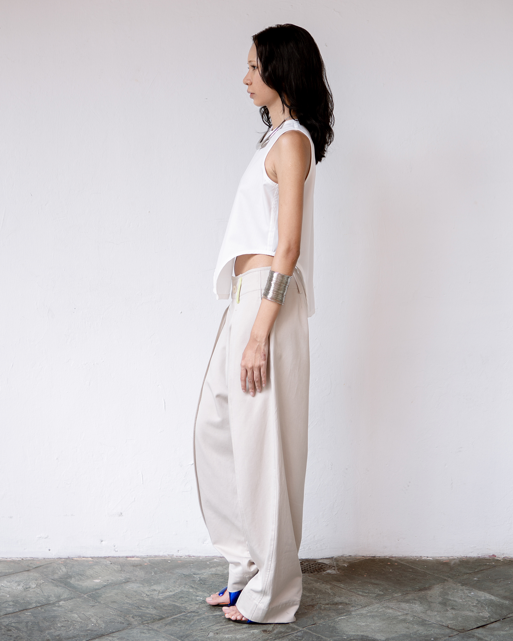 Valentina Woven Tank Top White