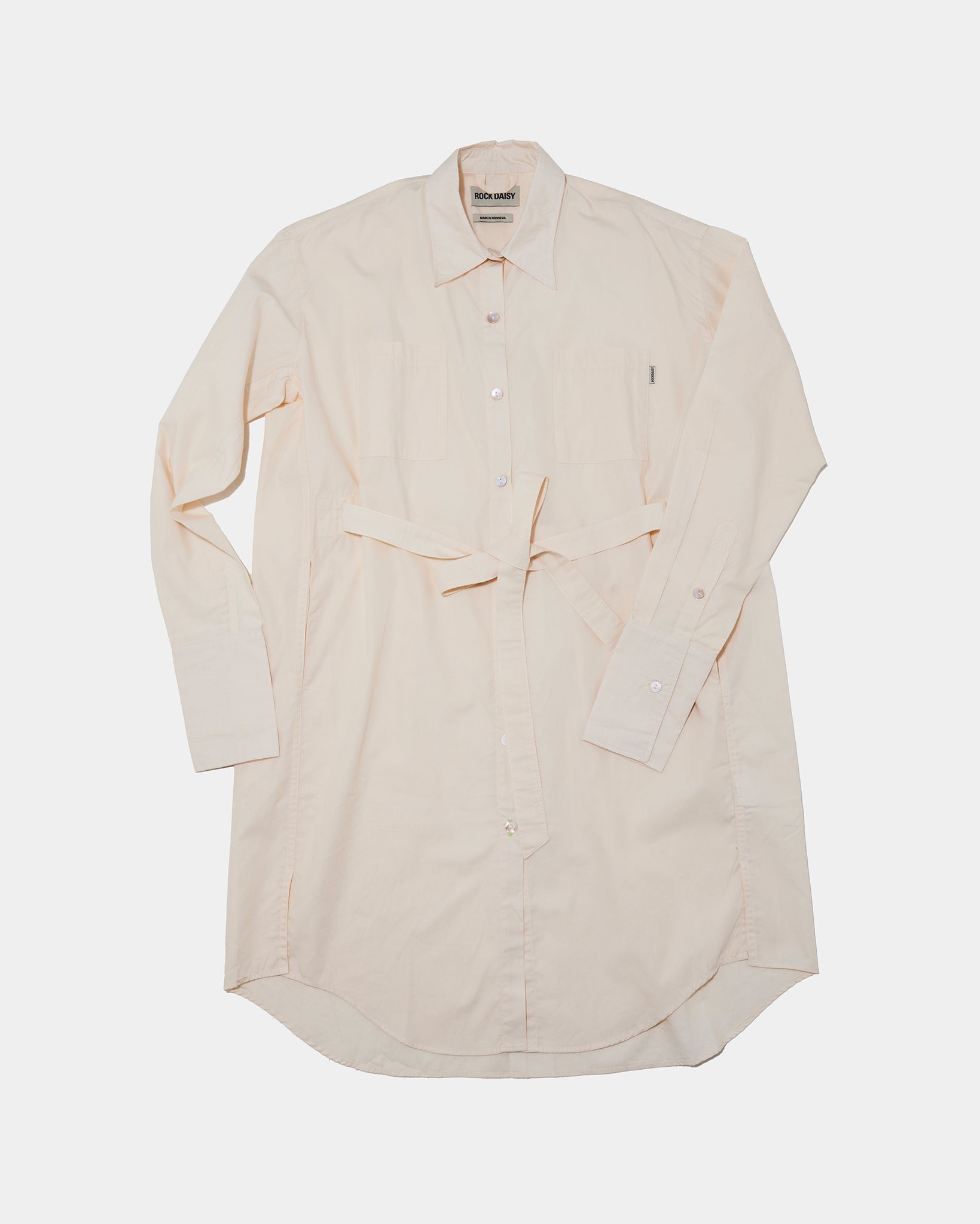 Tasha Oversized TENCEL™ Belted Shirt Dress Cream