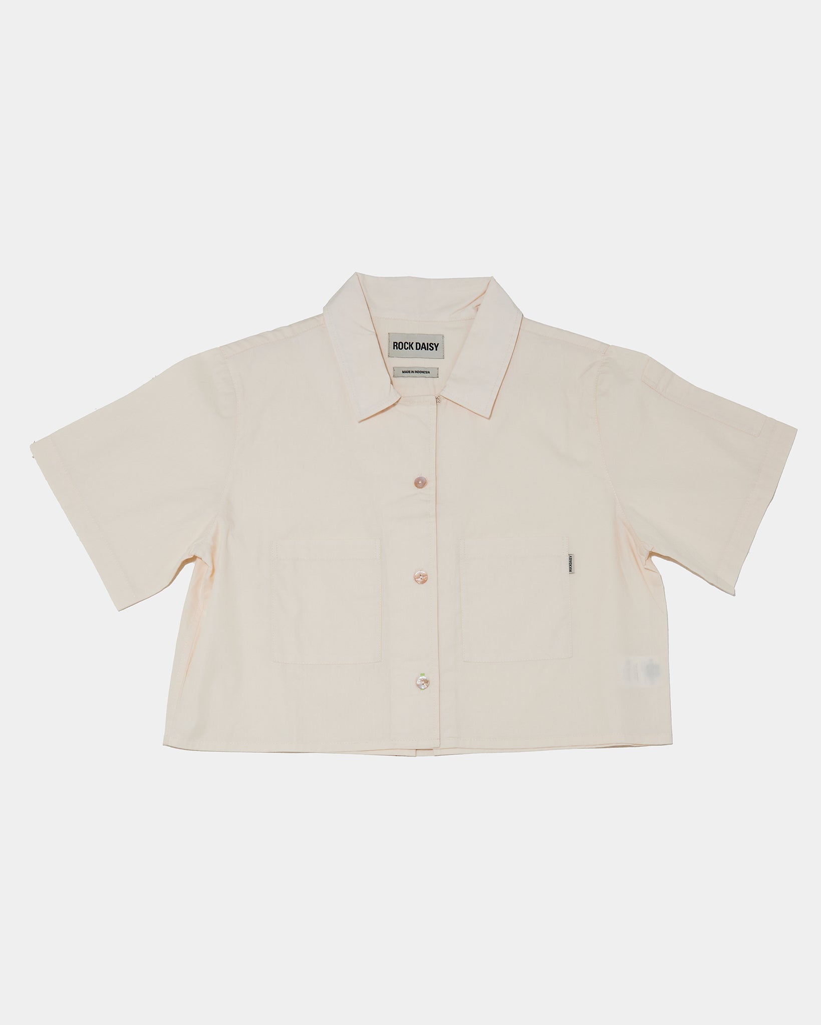 Alex Boxy Cropped TENCEL™ Short-Sleeved Shirt Cream