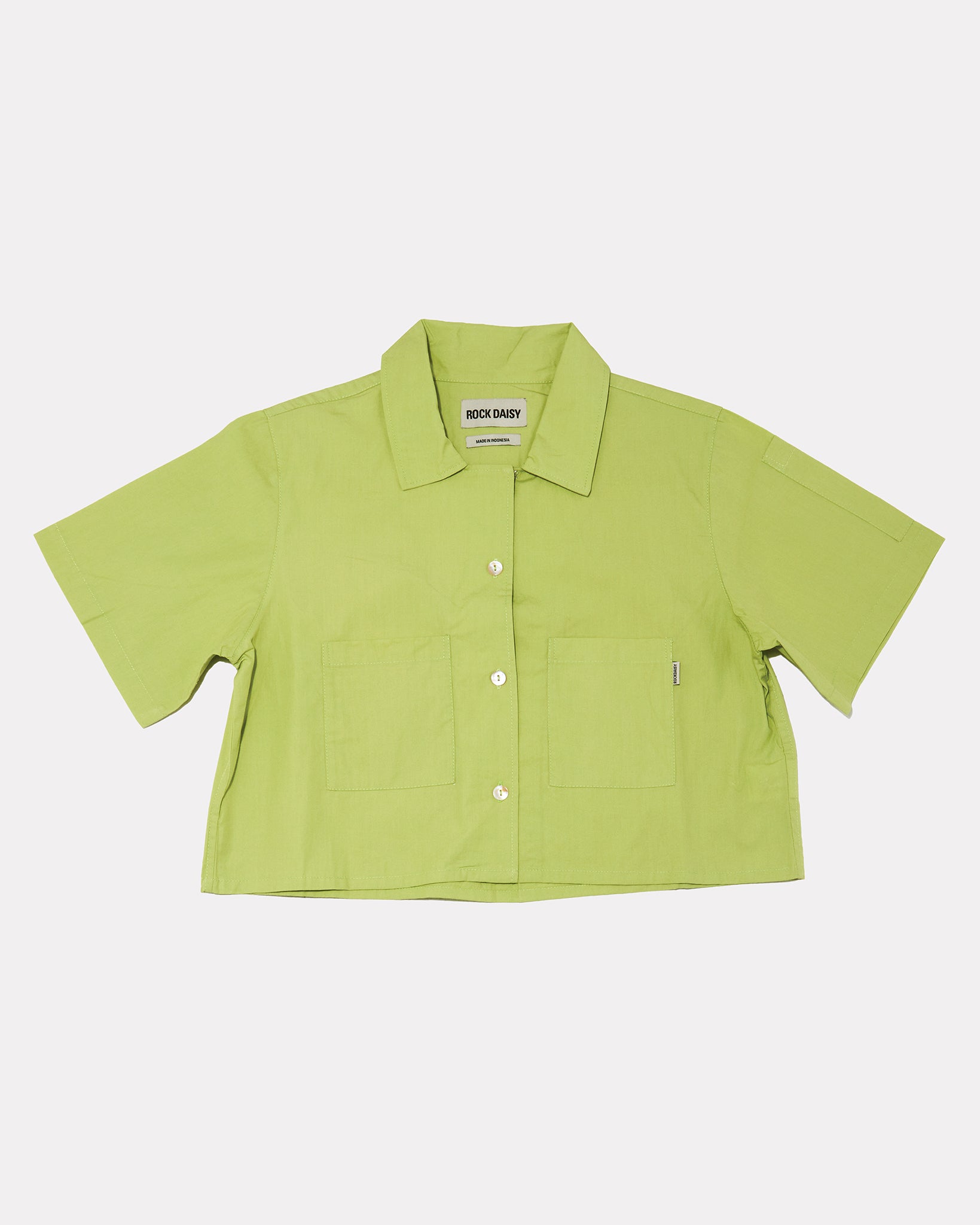 Alex Boxy Cropped TENCEL™ Short-Sleeved Shirt Green