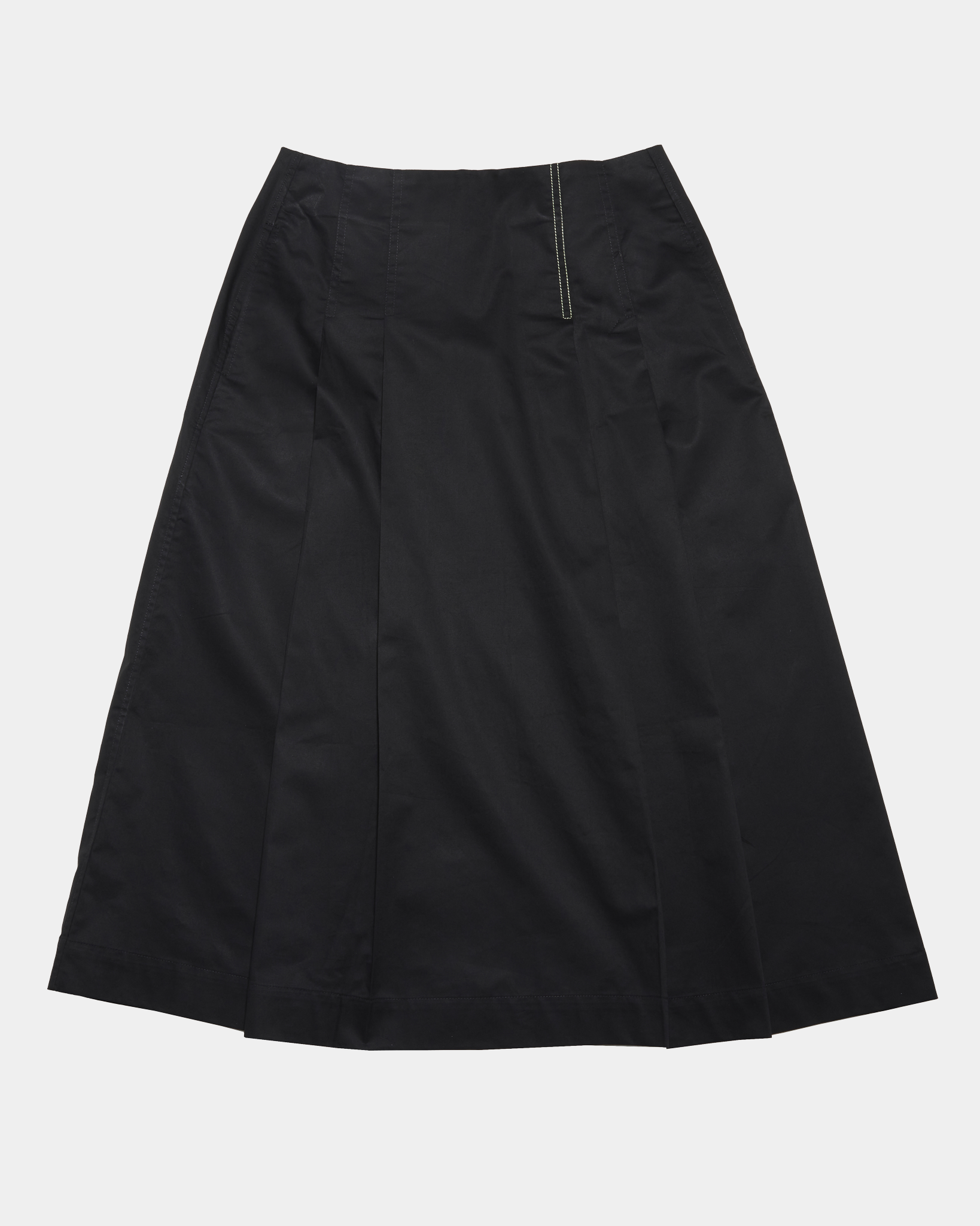 Lucia Organic Cotton Pleated Flare Skirt Black