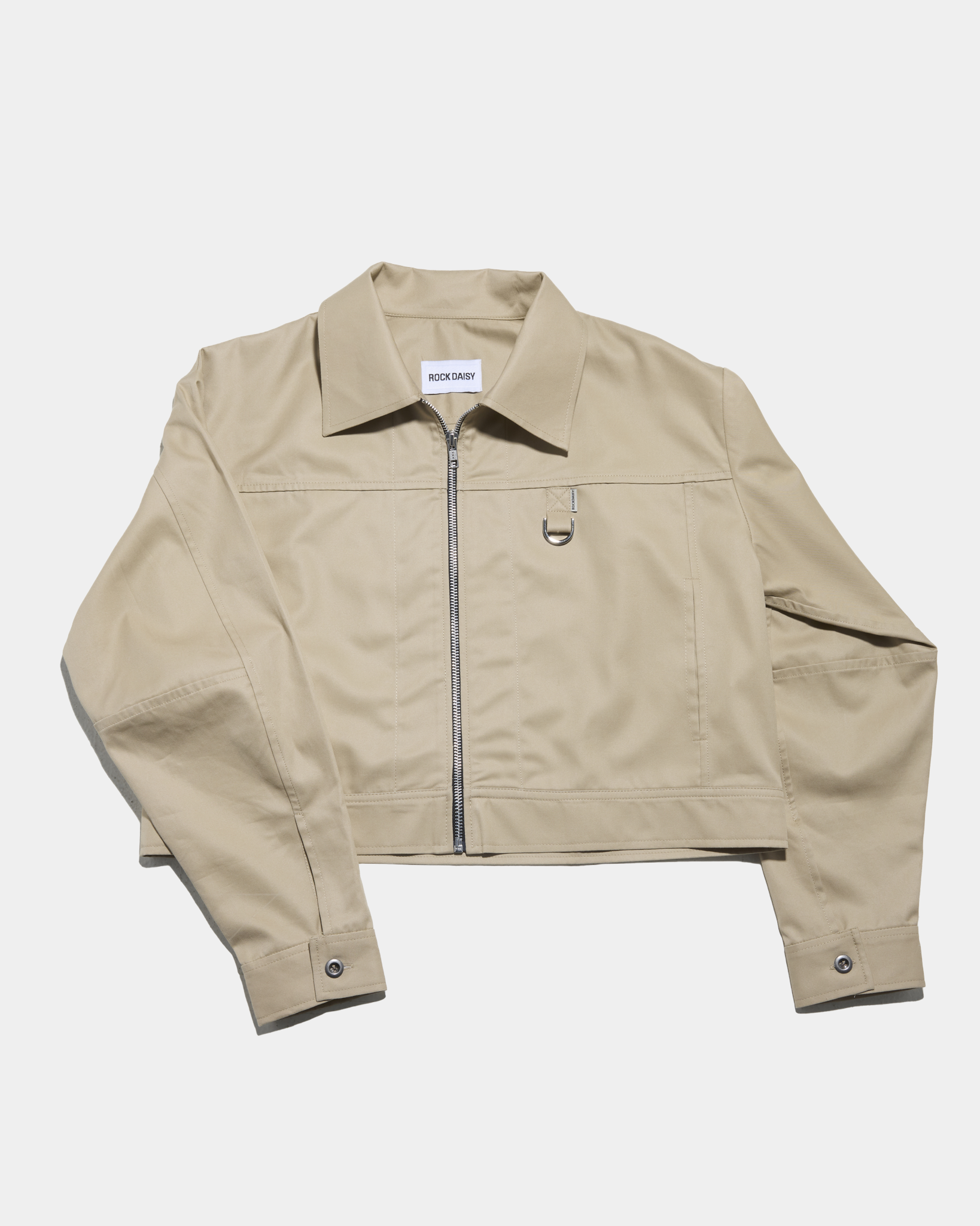 Franchie Japanese Cropped Cotton Jacket Beige