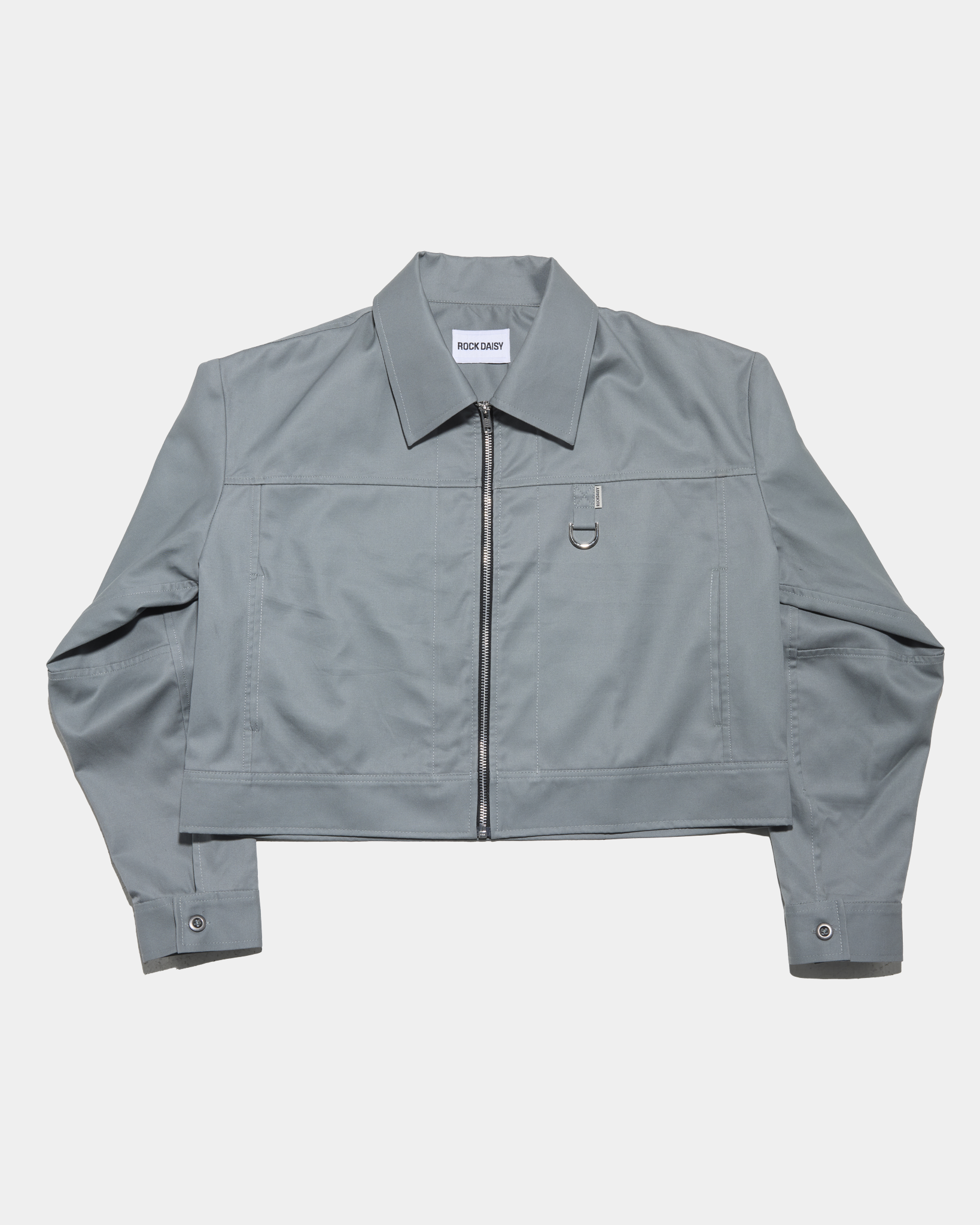 Franchie Japanese Cropped Cotton Jacket Grey