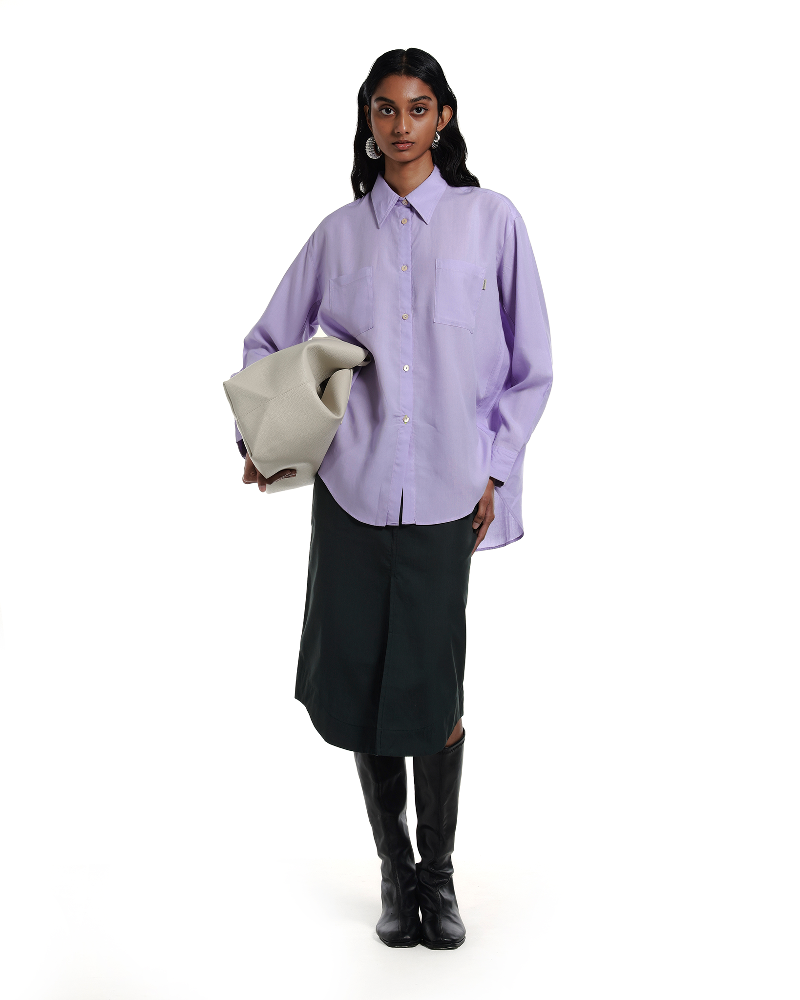 Laura Oversized TENCEL™ Shirt Lavender