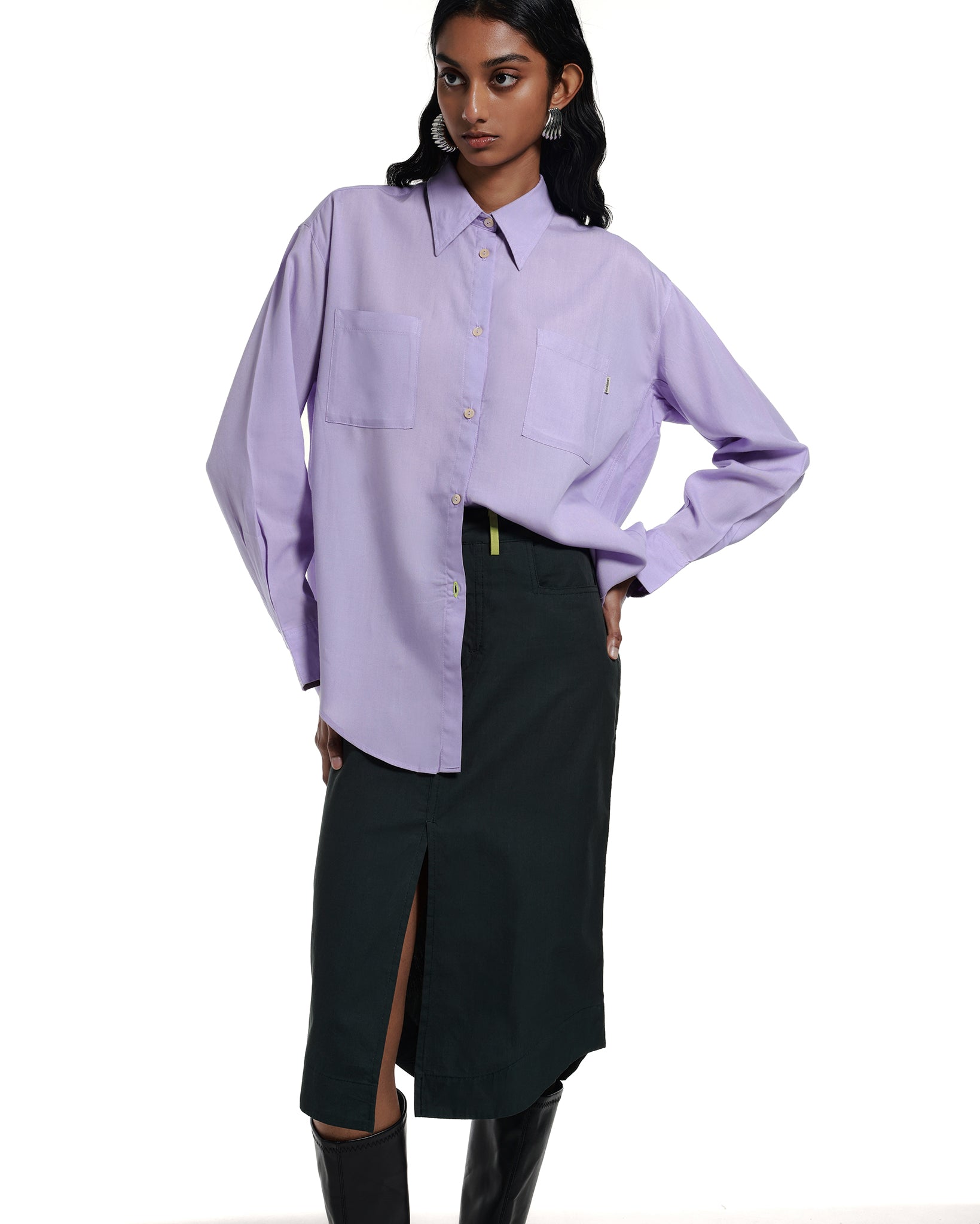 Laura Oversized TENCEL™ Shirt Lavender