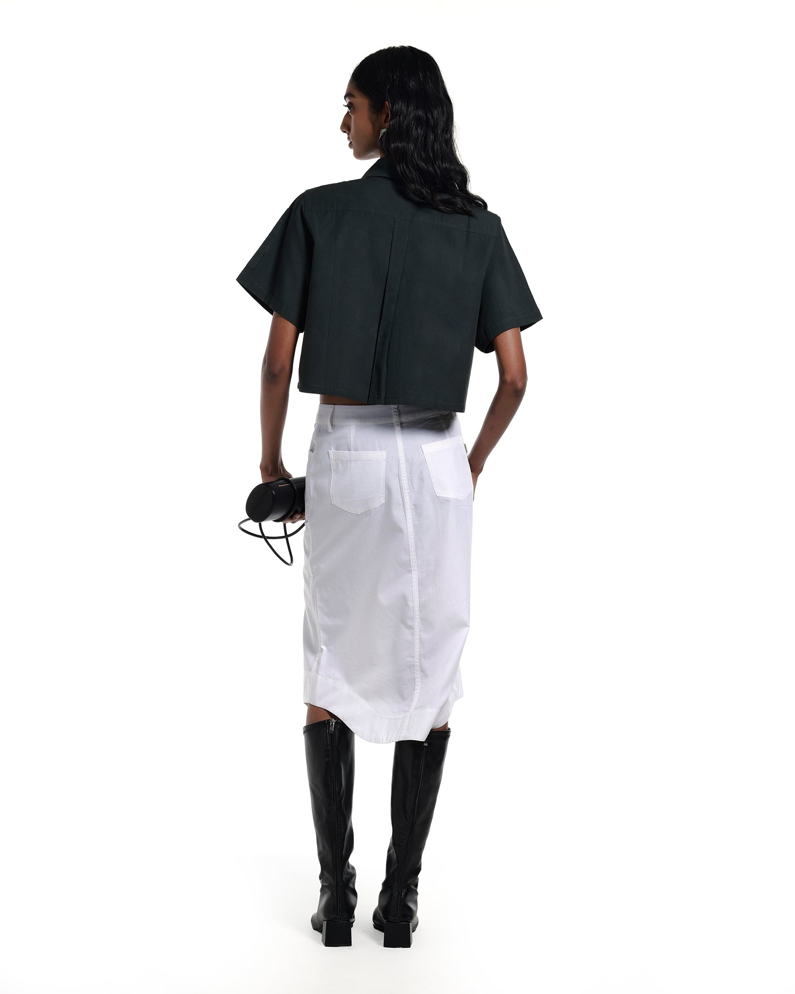 Sira Straight Midi TENCEL™ Skirt White