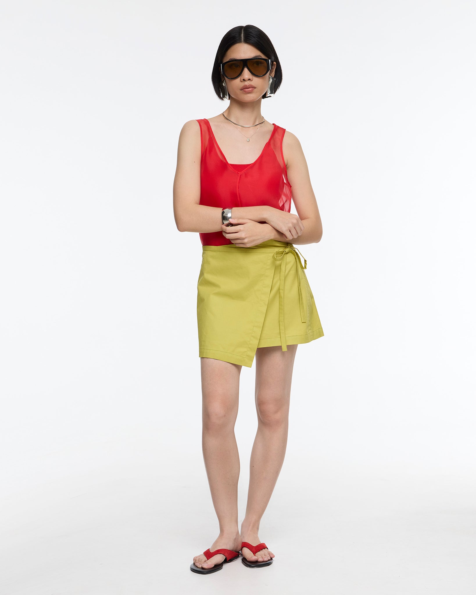 Maisie Organic Cotton Wrap Apron Mini Skirt (Made to Order)
