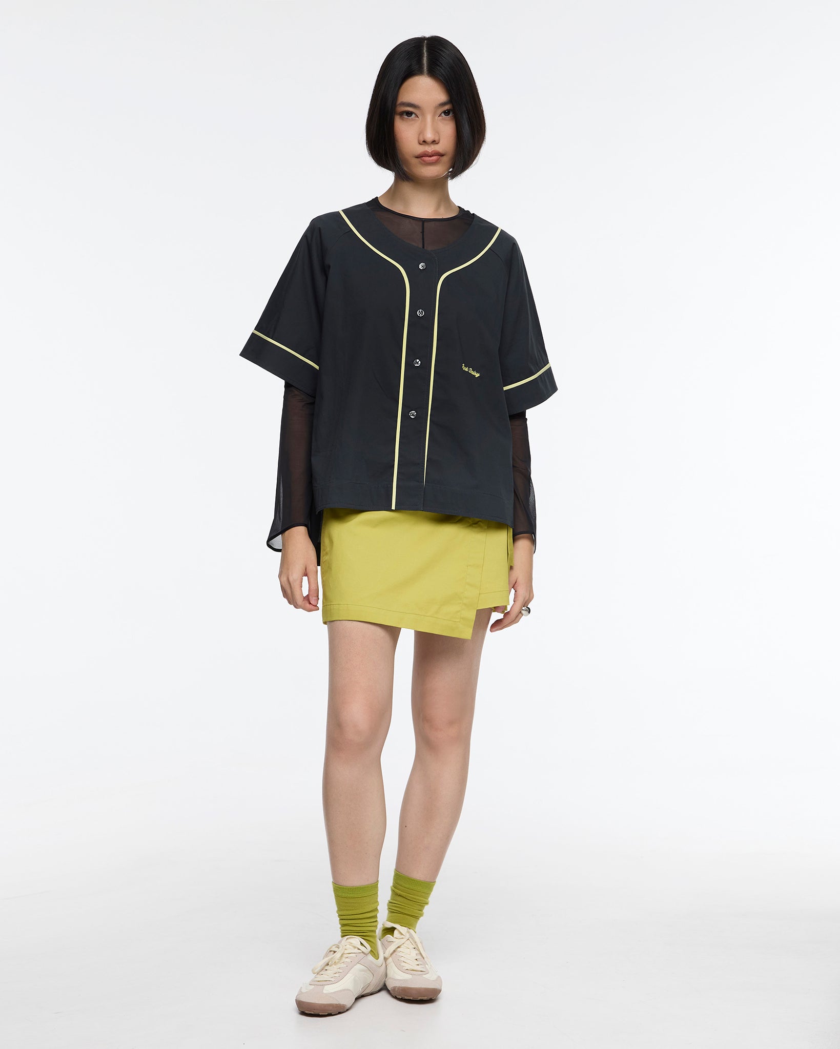 Romy Organic Cotton Baseball Jersey Dark Grey