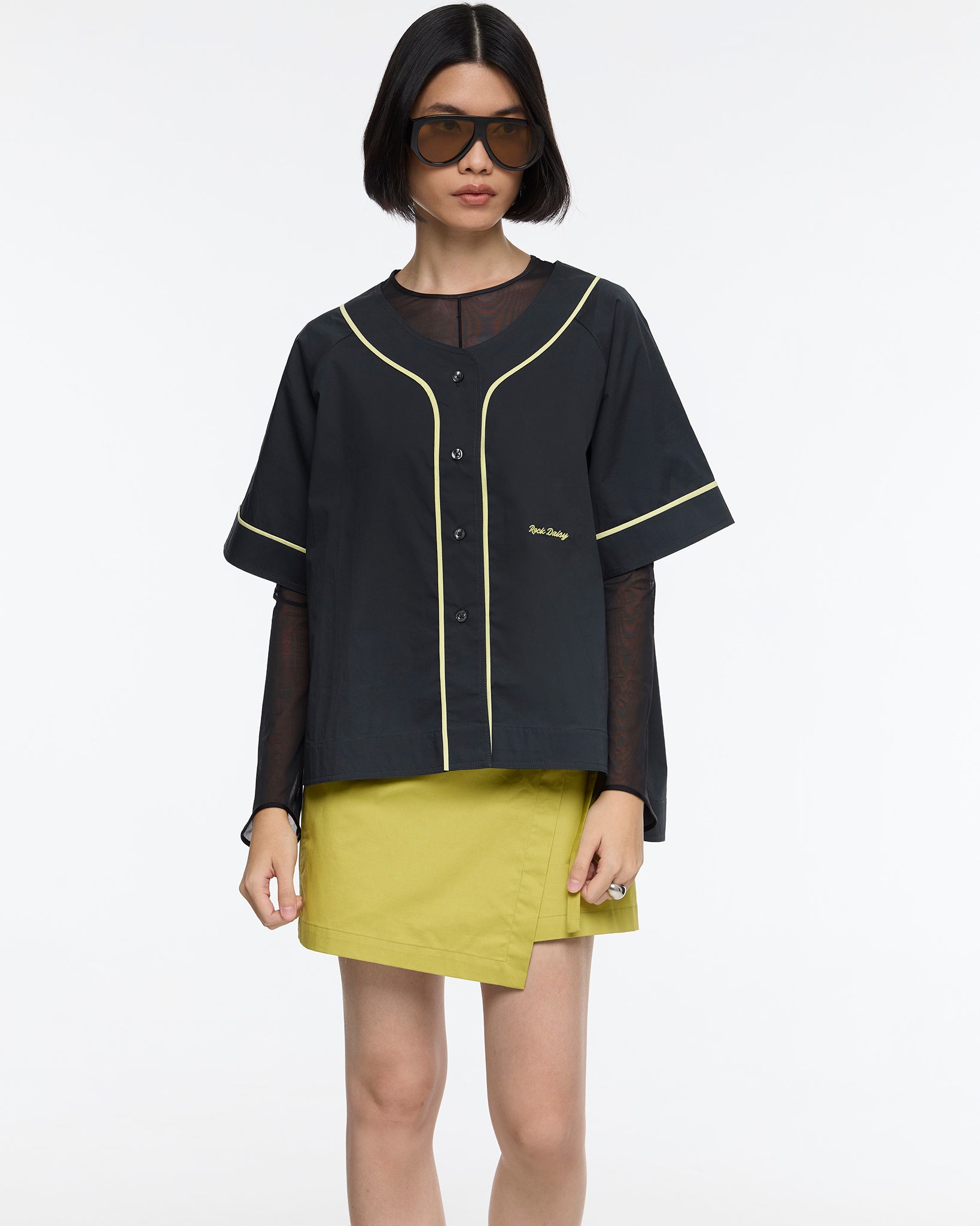 Romy Organic Cotton Baseball Jersey Dark Grey