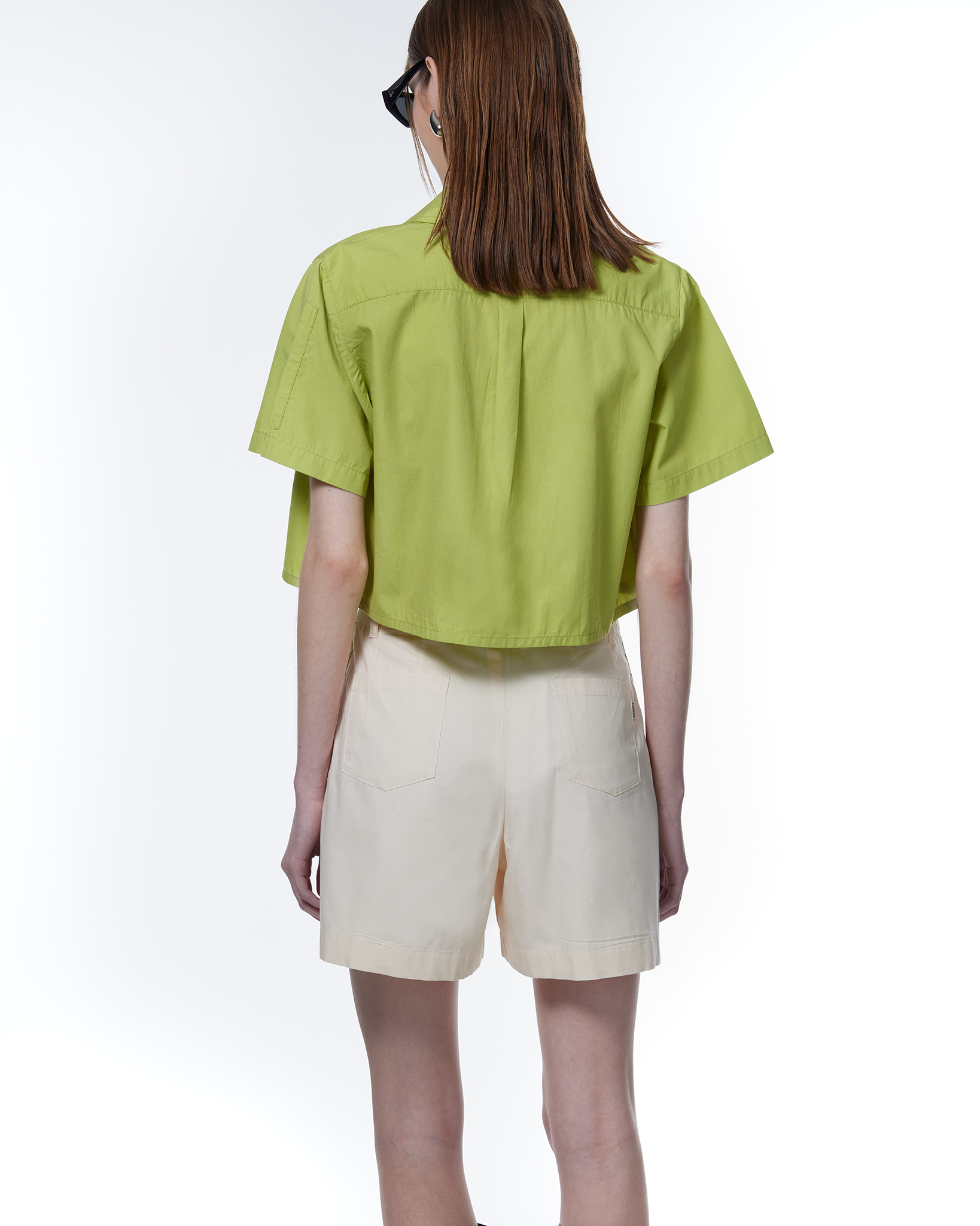 Alex Boxy Cropped TENCEL™ Short-Sleeved Shirt Green