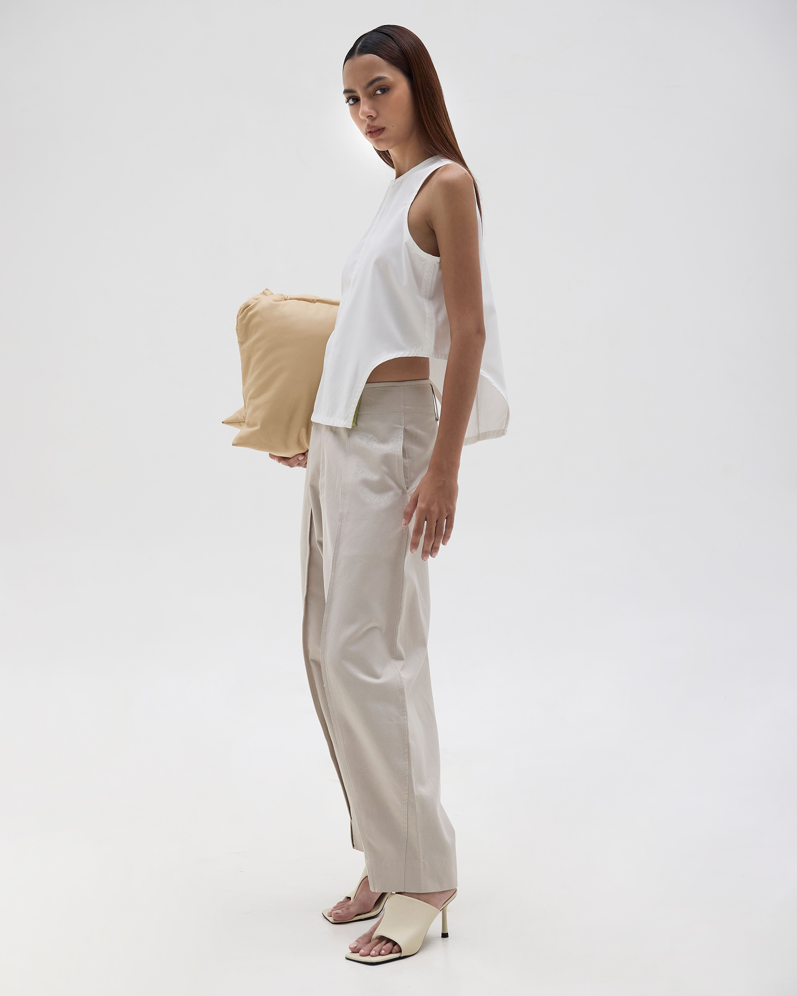 Valentina Woven Tank Top White