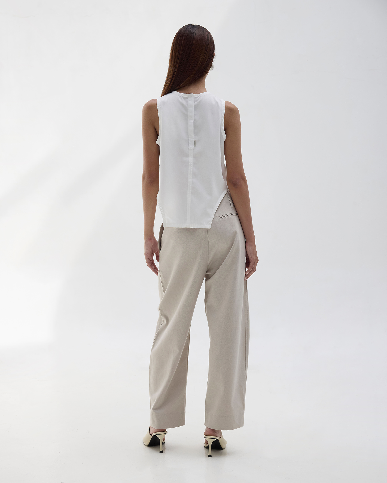 Valentina Woven Tank Top White