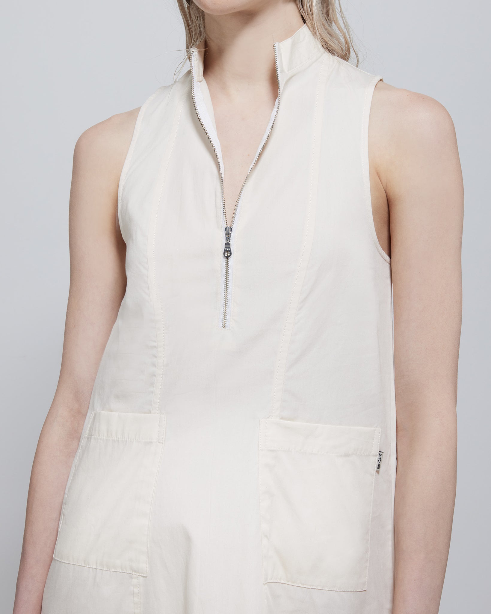 Amelie Sleeveless Zipped TENCEL™ Dress Cream