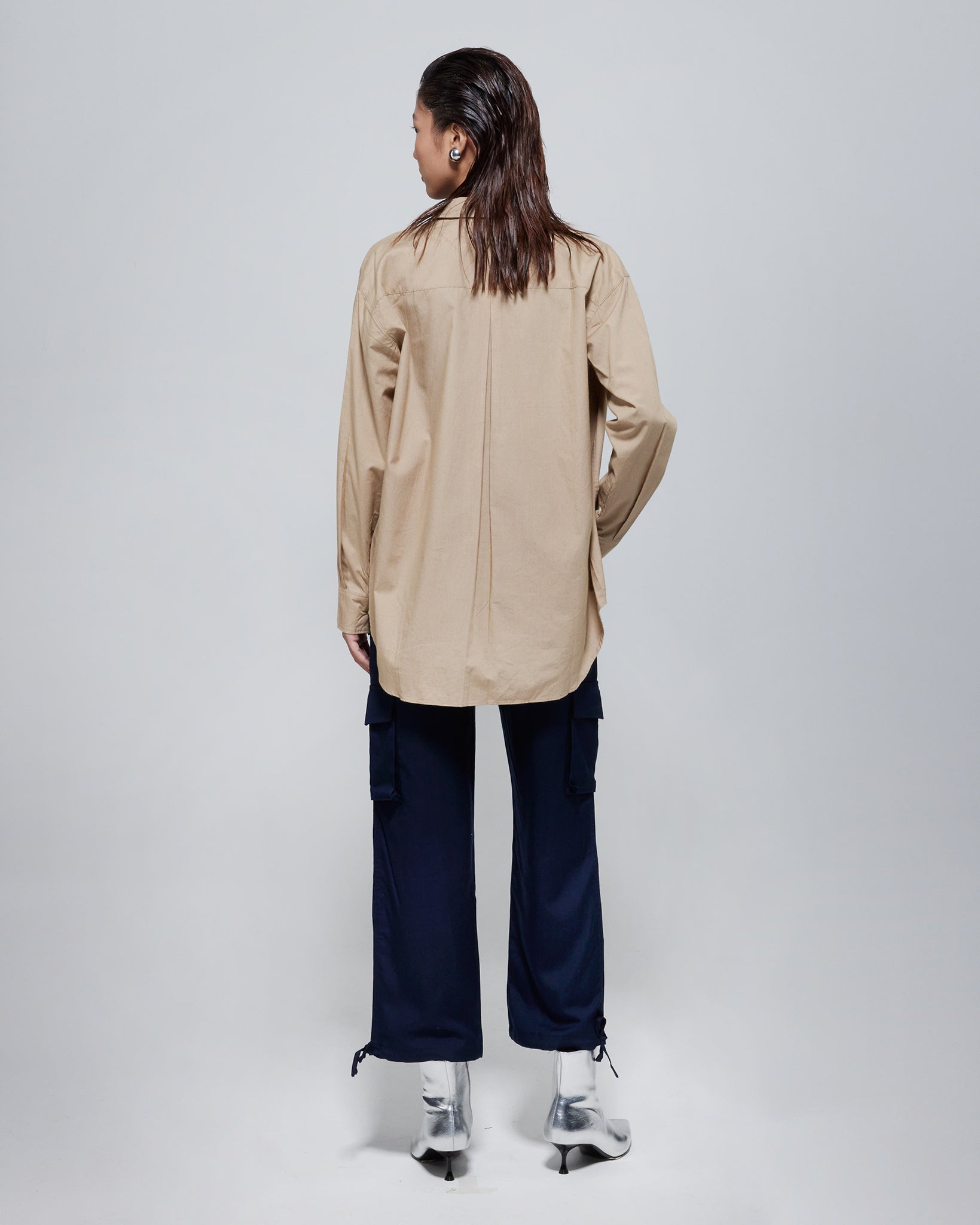 Laura Oversized TENCEL™ Poplin Shirt Oat