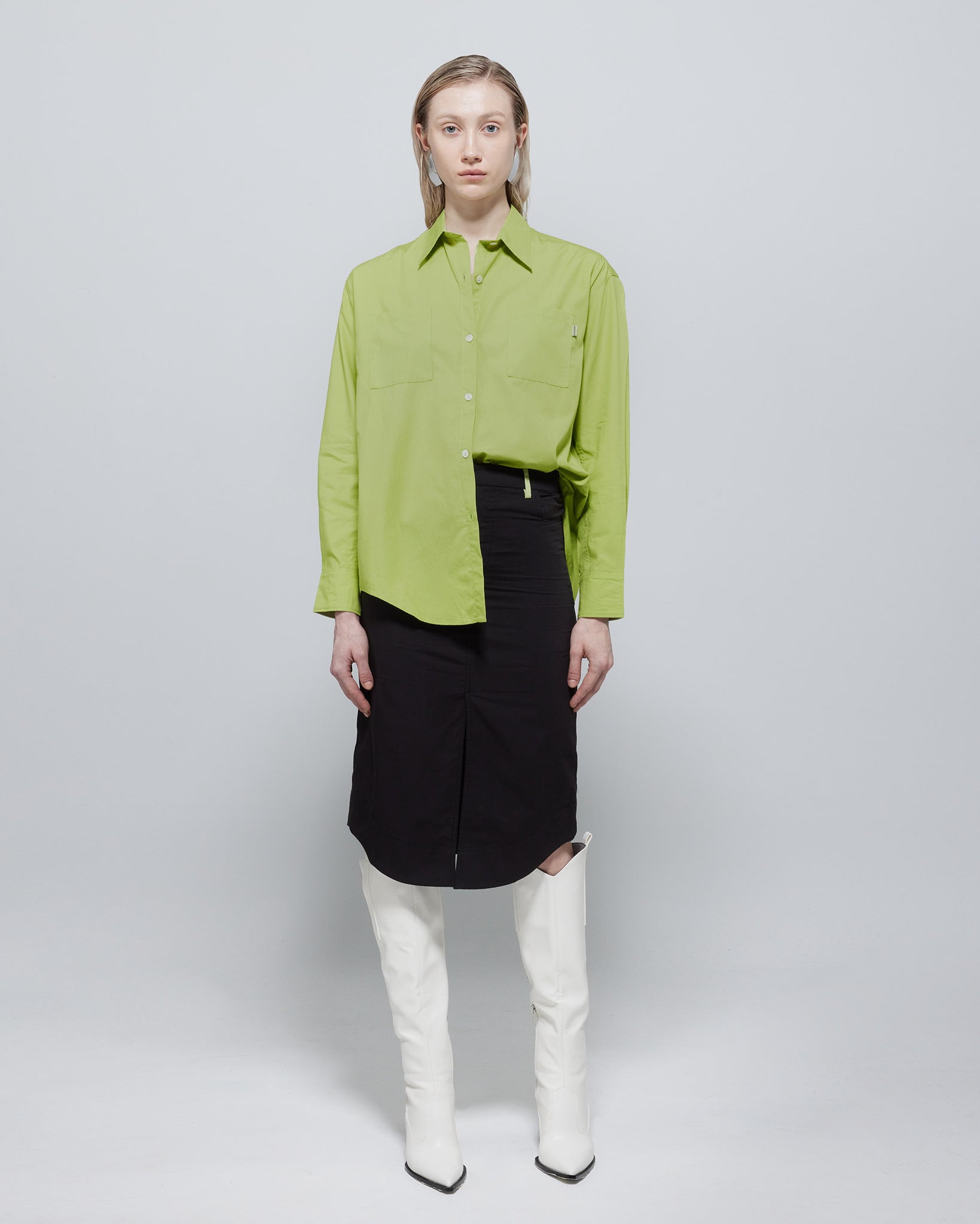 Laura Oversized TENCEL™ Poplin Shirt Green