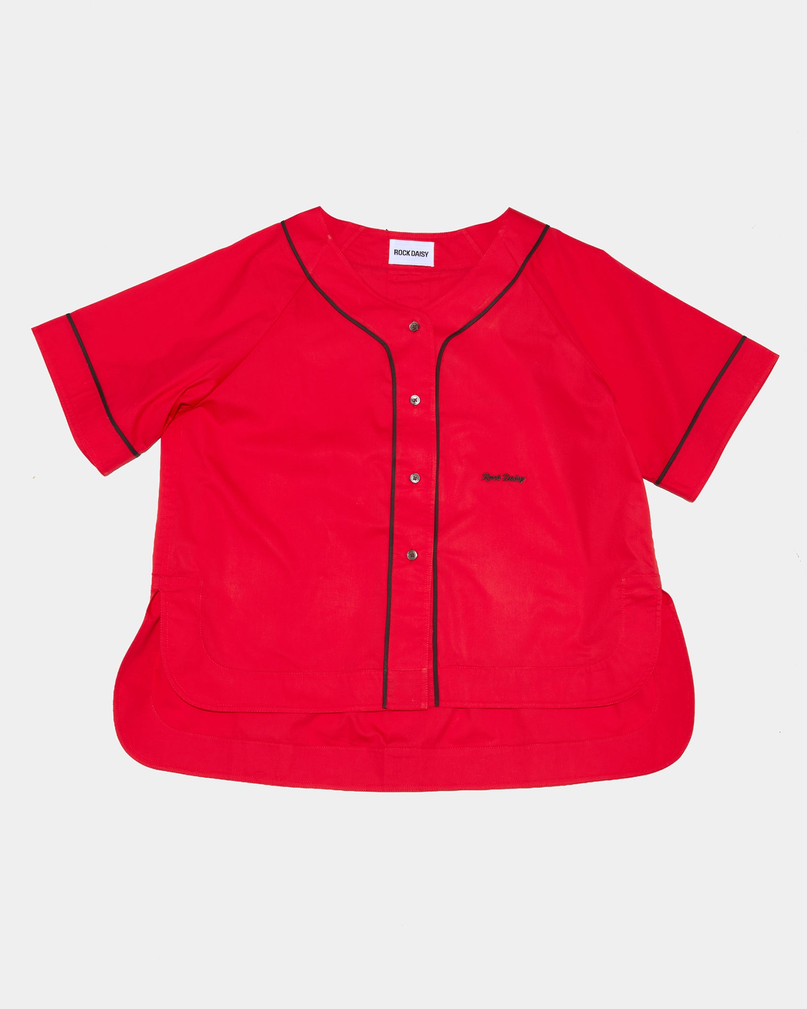 Romy Organic Cotton Baseball Jersey Red