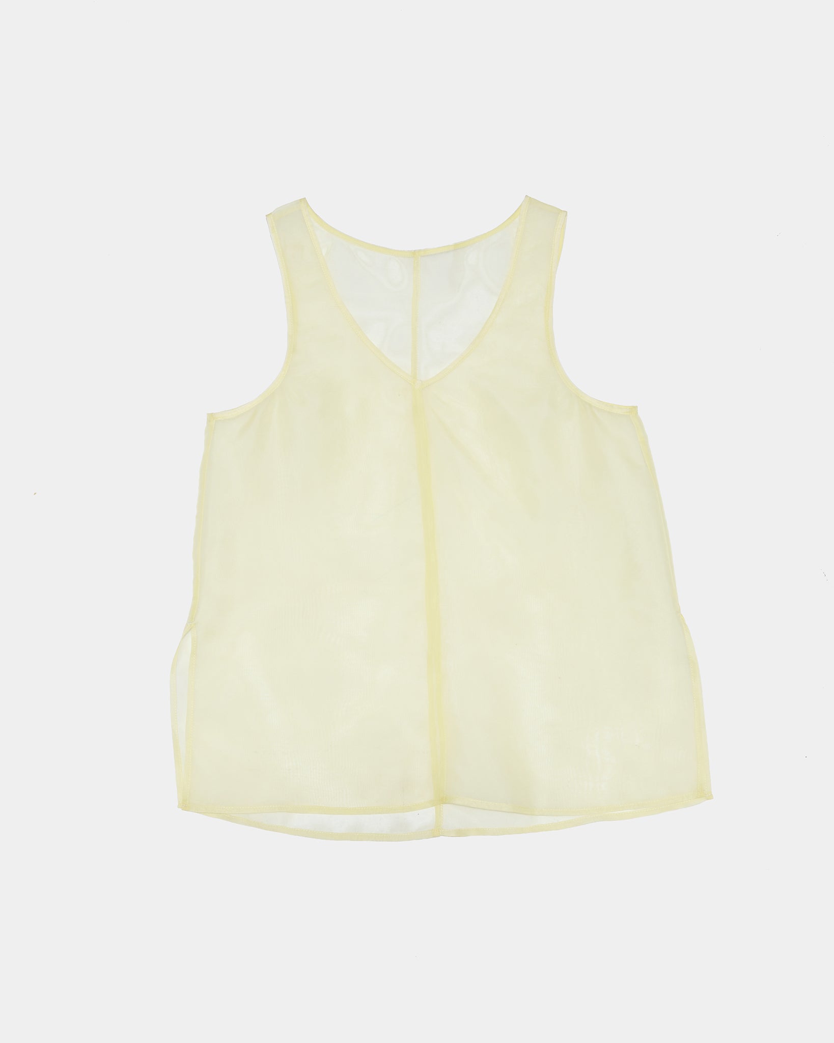 Juliet Pure Silk Reversible Sheer Top Pale Yellow