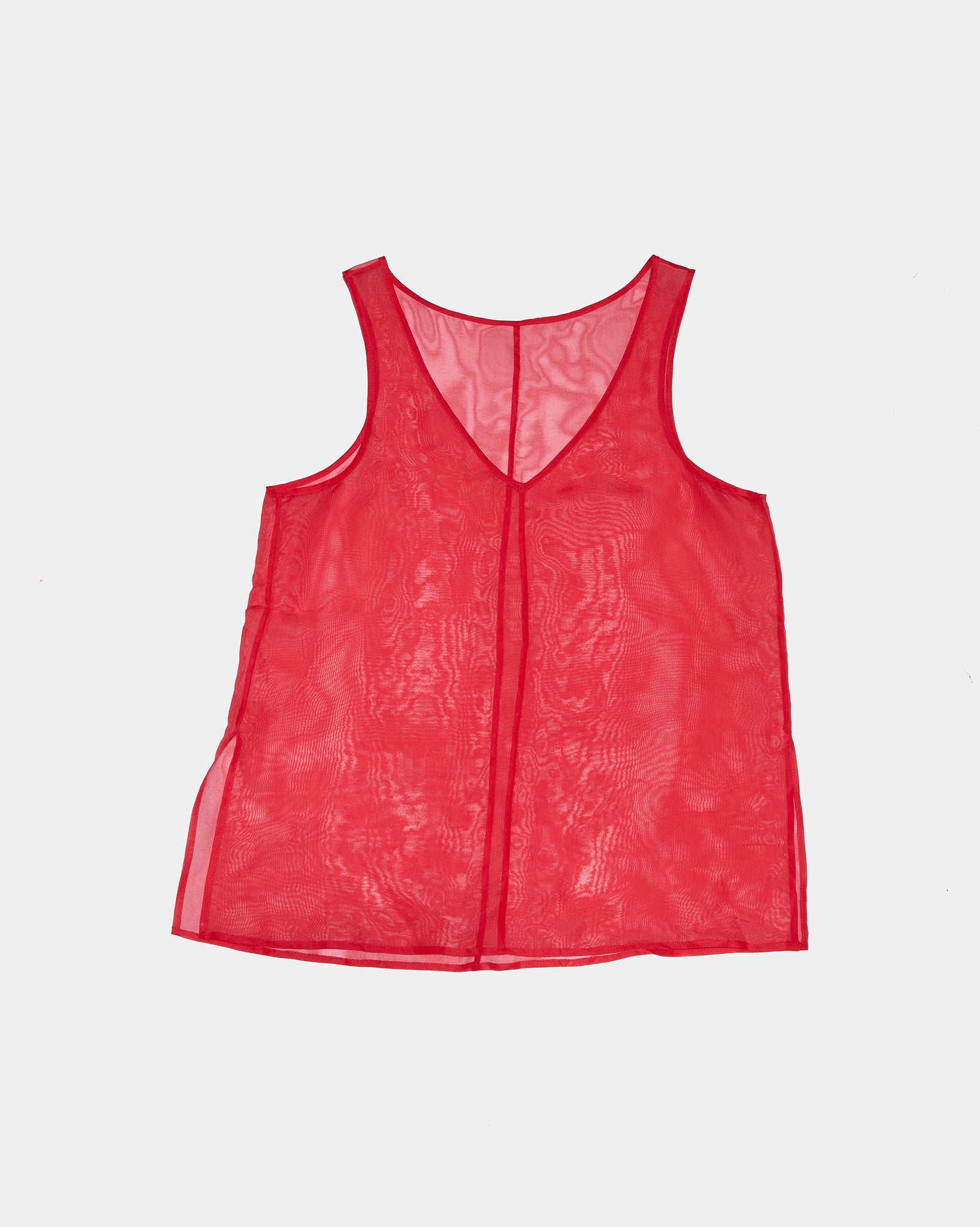 Juliet Pure Silk Reversible Sheer Top Red