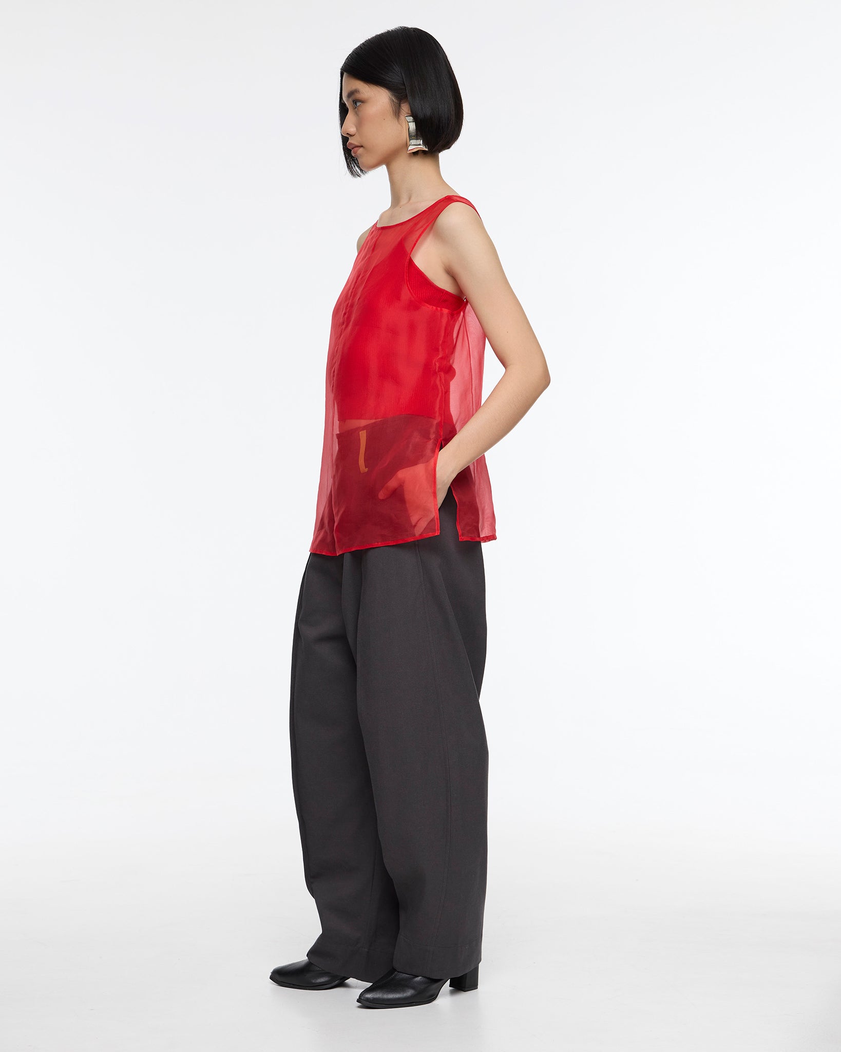 Charlie Pintuck Trousers Dark Grey